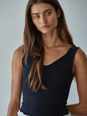 By Together Black Sleeveless Scoop Neck Bodysuit